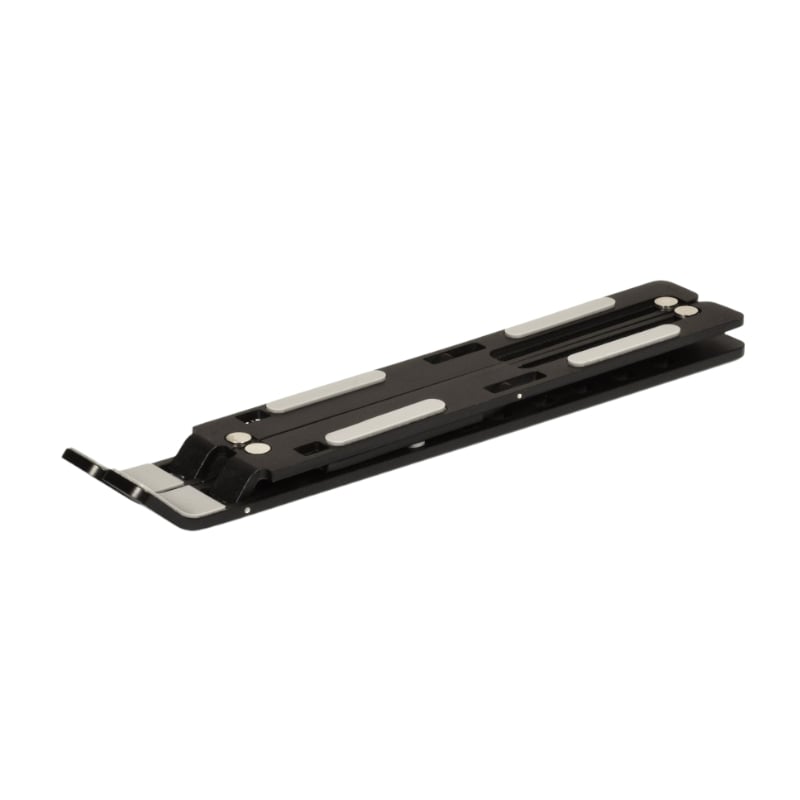 Black metal bracket on a white background