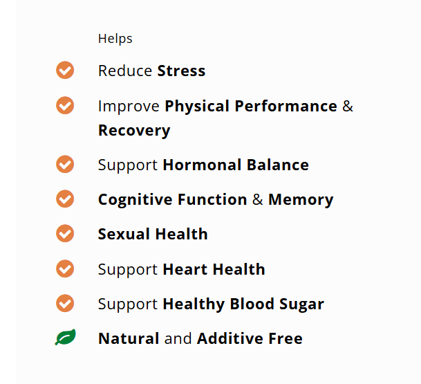 List of health benefits on a white background