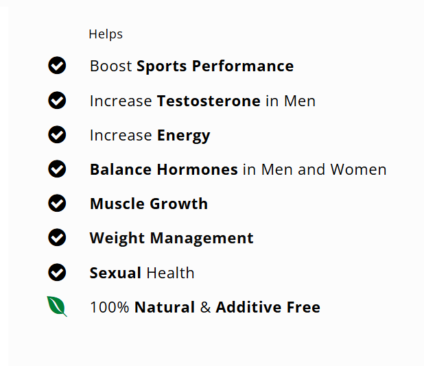 List of benefits on a white background with green checkmarks and text.